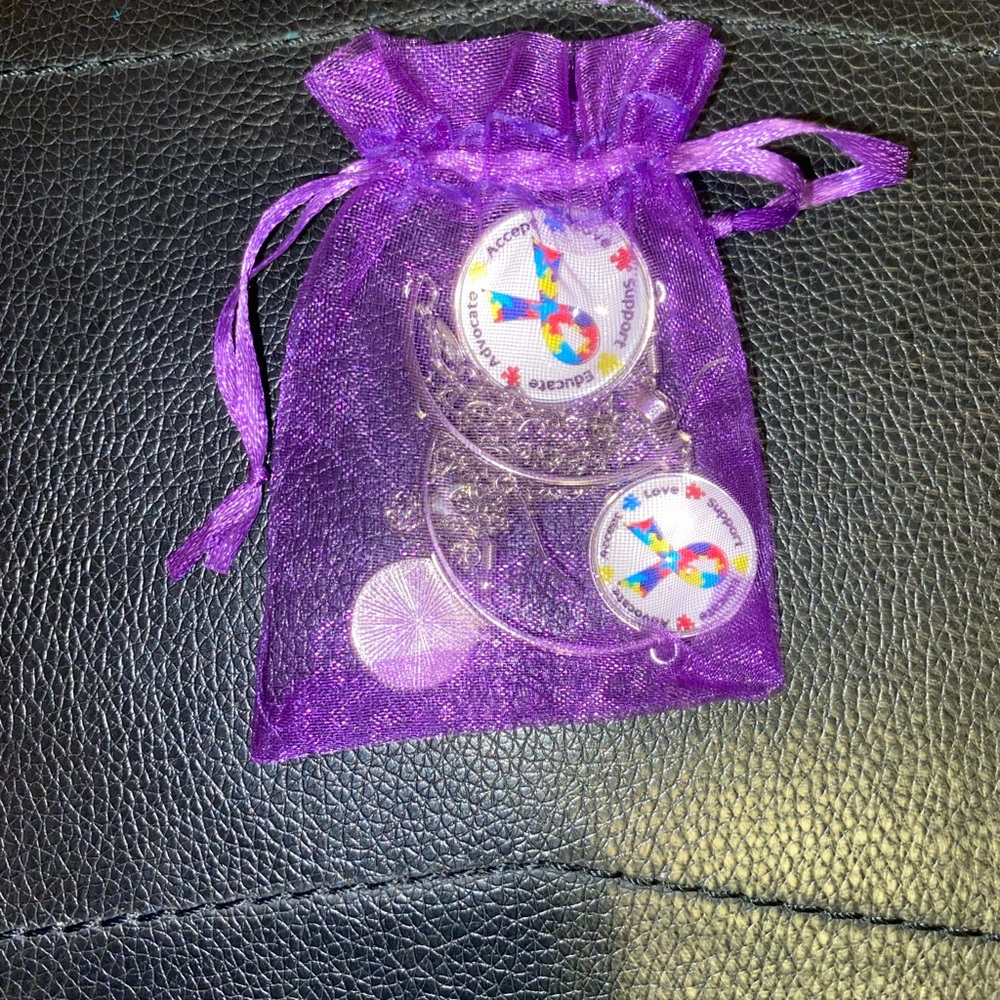 AUTISM JEWELRY SET (NECKLACE, EAR RINGS, AND BRACELET) - Picture 2 of 2
